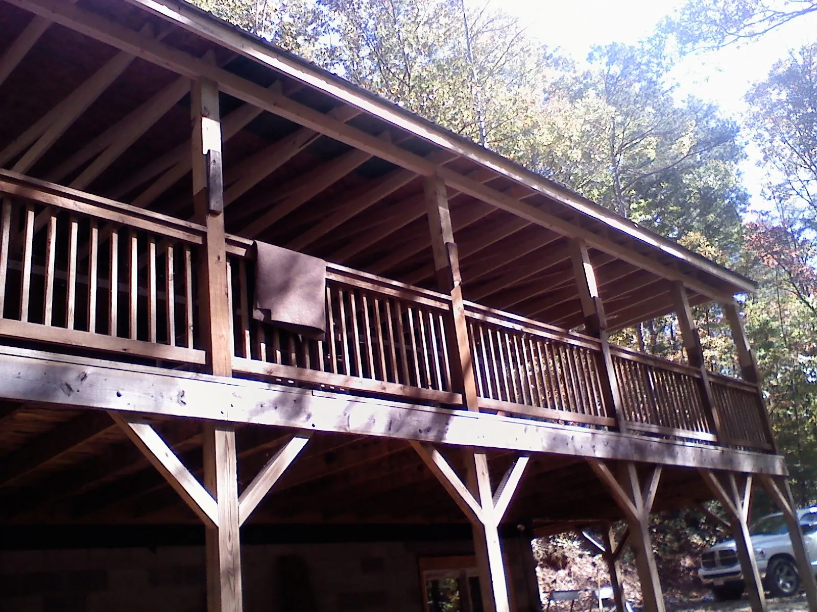 Timber framing under a new elevated porch and deck — Roof Leak Repair in Sylvester by Roofing Brothers
